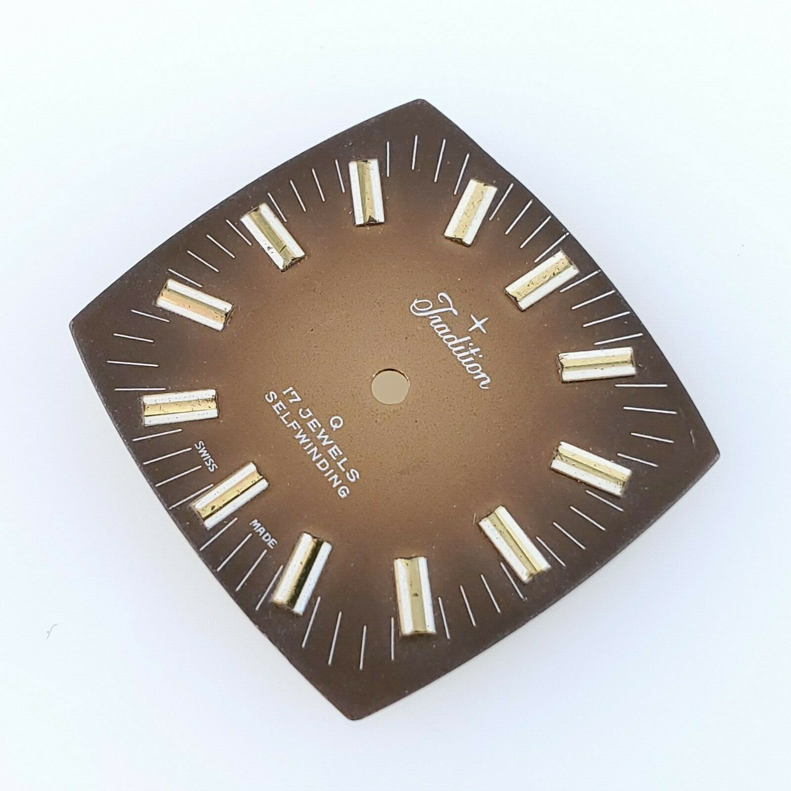 Vintage Tradition 17 Jewels Selfwinding Dial. Brown, Square.