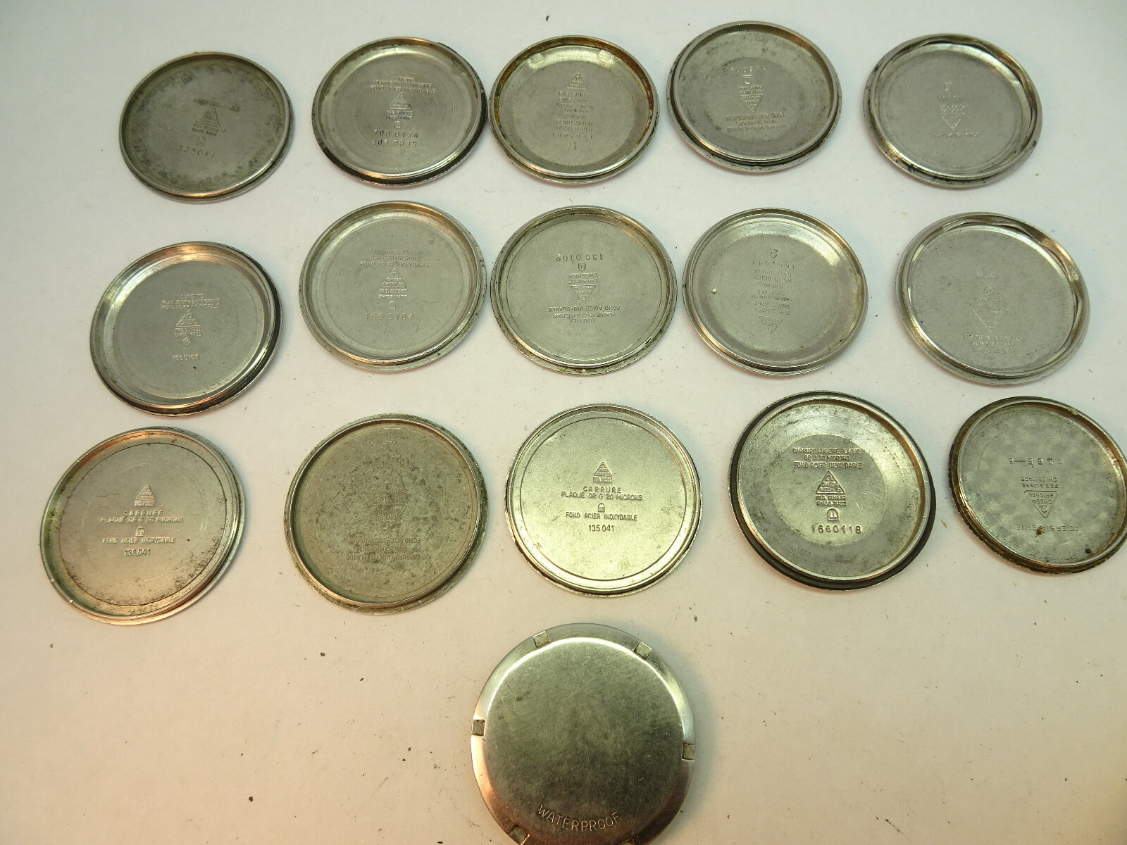 Omega vintage lot of stainless steel screwback watch covers for restorations