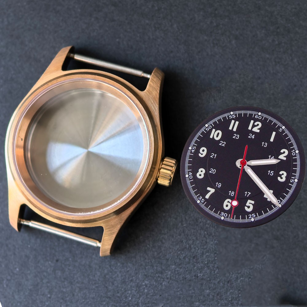 Real Bronze Diver 36mm Pilot Watch Case 20ATM Sapphire Fit NH35 NH36 ETA2824 PT