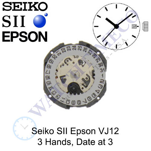 Genuine Seiko SII Epson VJ12 Watch Movement Japan (Multiple Variations)