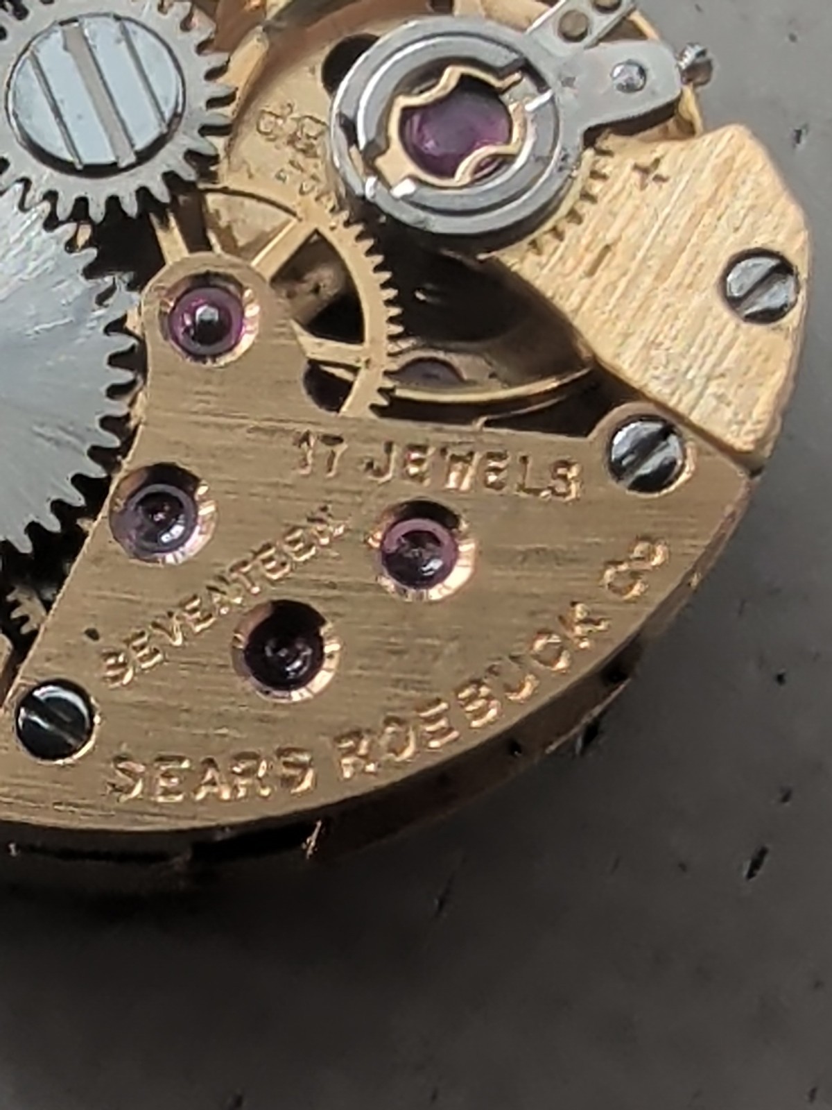 Tradition Sears Roebuck Watch Co. Movement 17 Jewel Parts/Repair