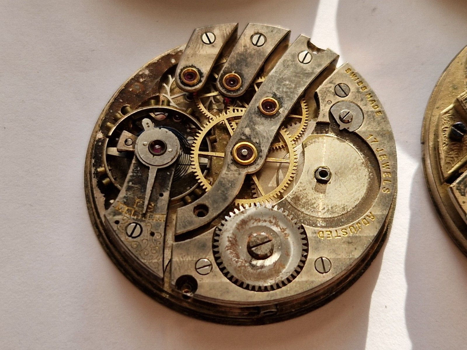 watch movements joblot Williams Rusel antique large size watchmakers lot 6x