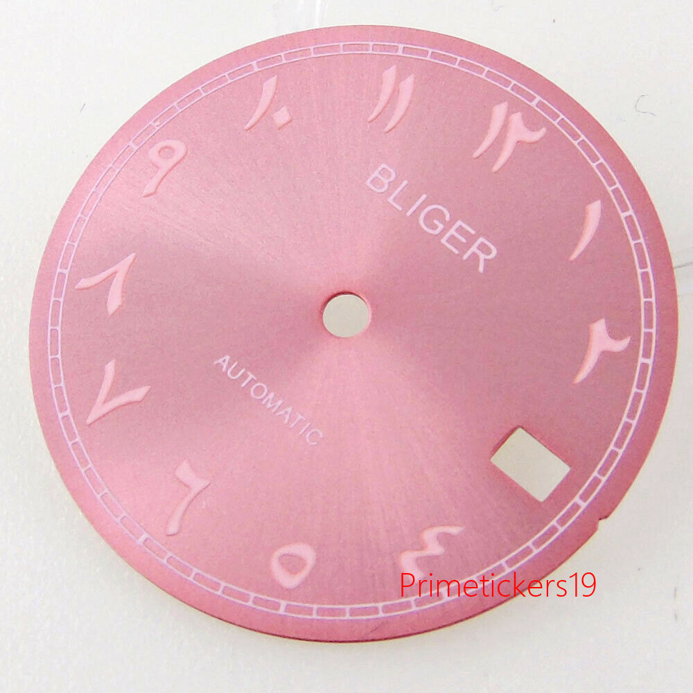 Bliger 29mm Purple/Pink/Blue/Green/Black Watch Dial Green Lume Fit NH35A NH36A