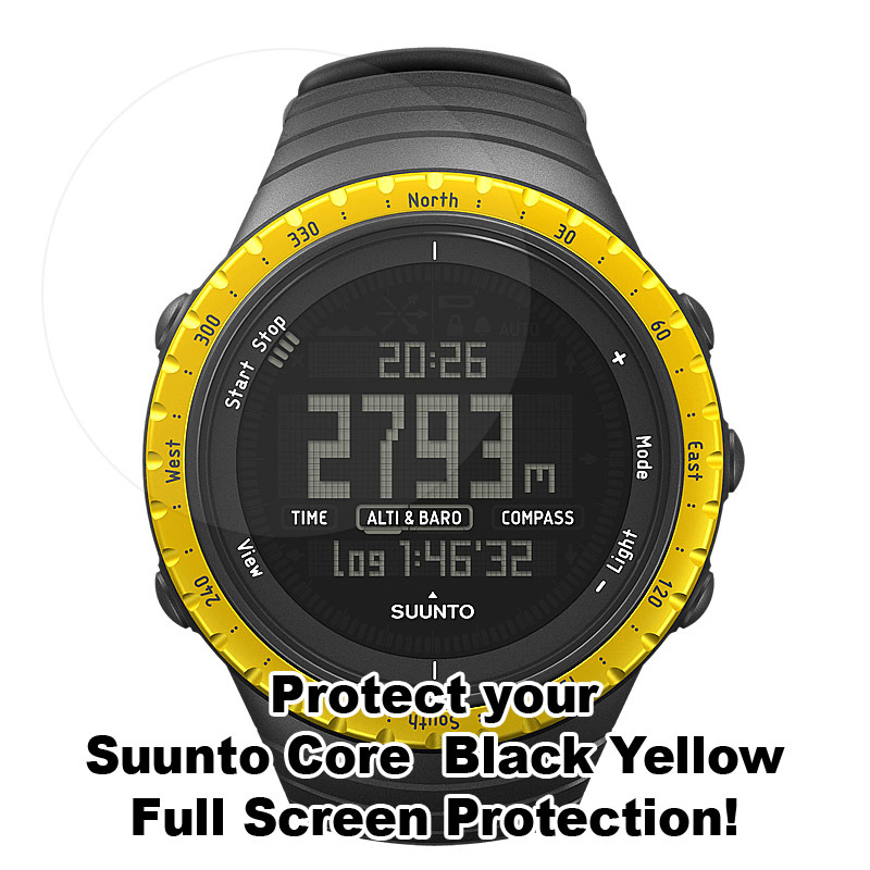 Suunto Core Black Yellow HD Clear Crystal Protector Ant-Scratch set 2