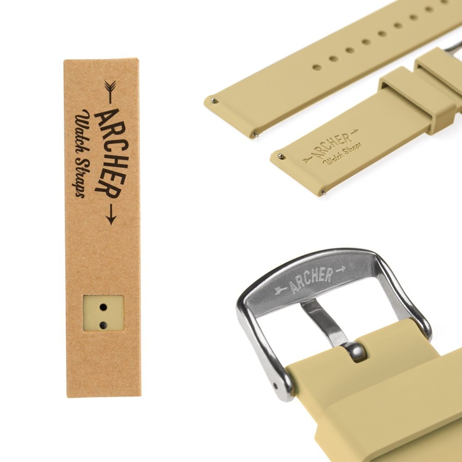 Archer Watch Straps – Soft Silicone Quick Release Watch Bands 20mm … Fast Ship