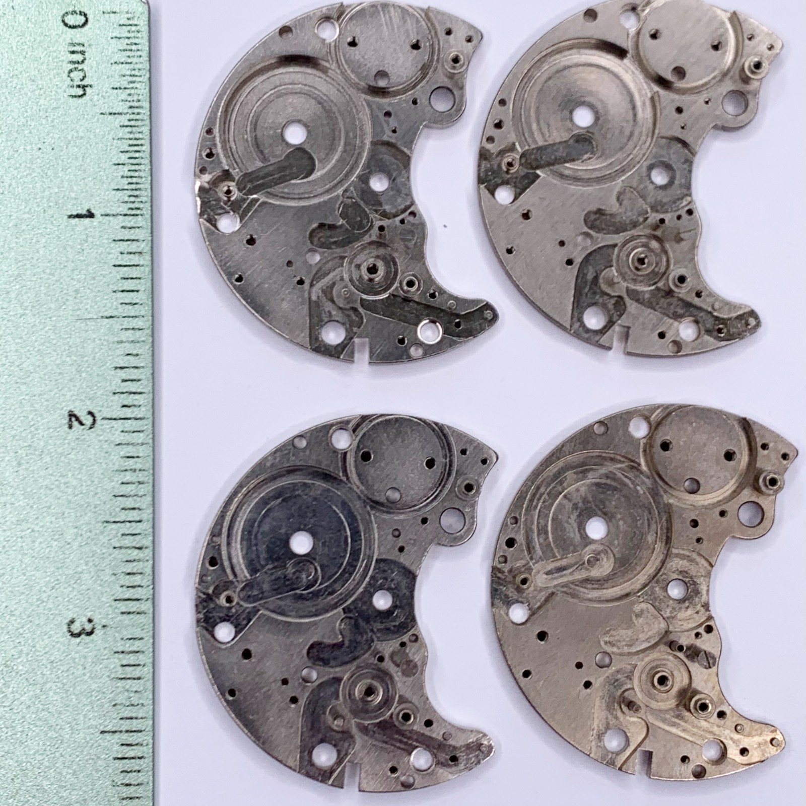 4 Large Pocket Watch Main Plates Crescent Parts Steampunk Altered Art Movement