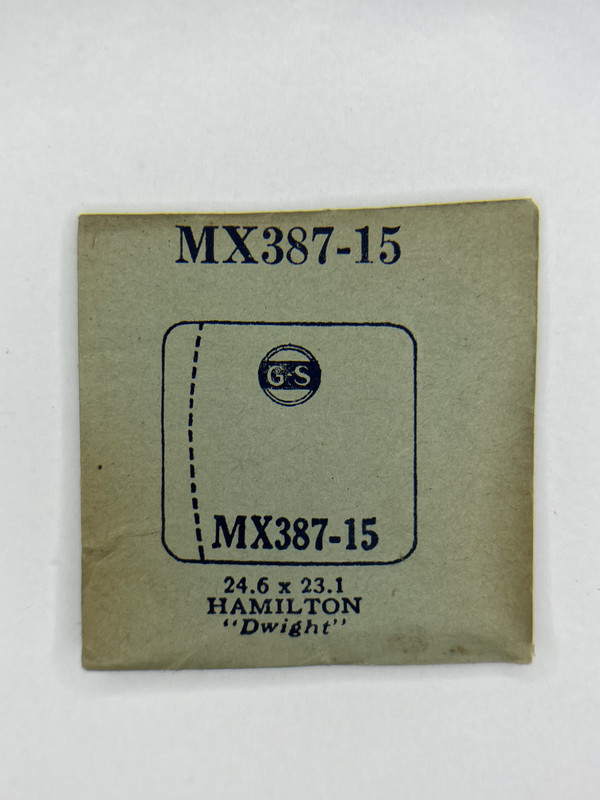 Hamilton Dwight G-S MX387-15 Acrylic Watch Crystal New Old Stock NOS 24.6 x