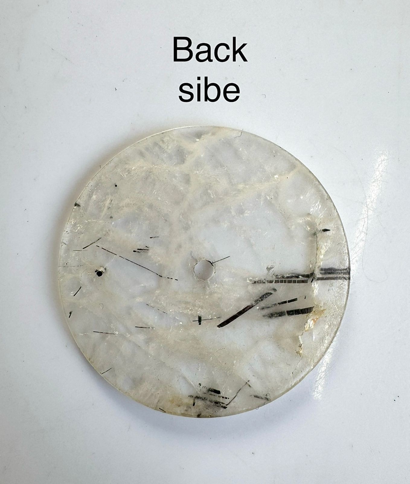 black Rutile Watch Dial: Polished Gemstone, 31.5 mm Round GMC-411