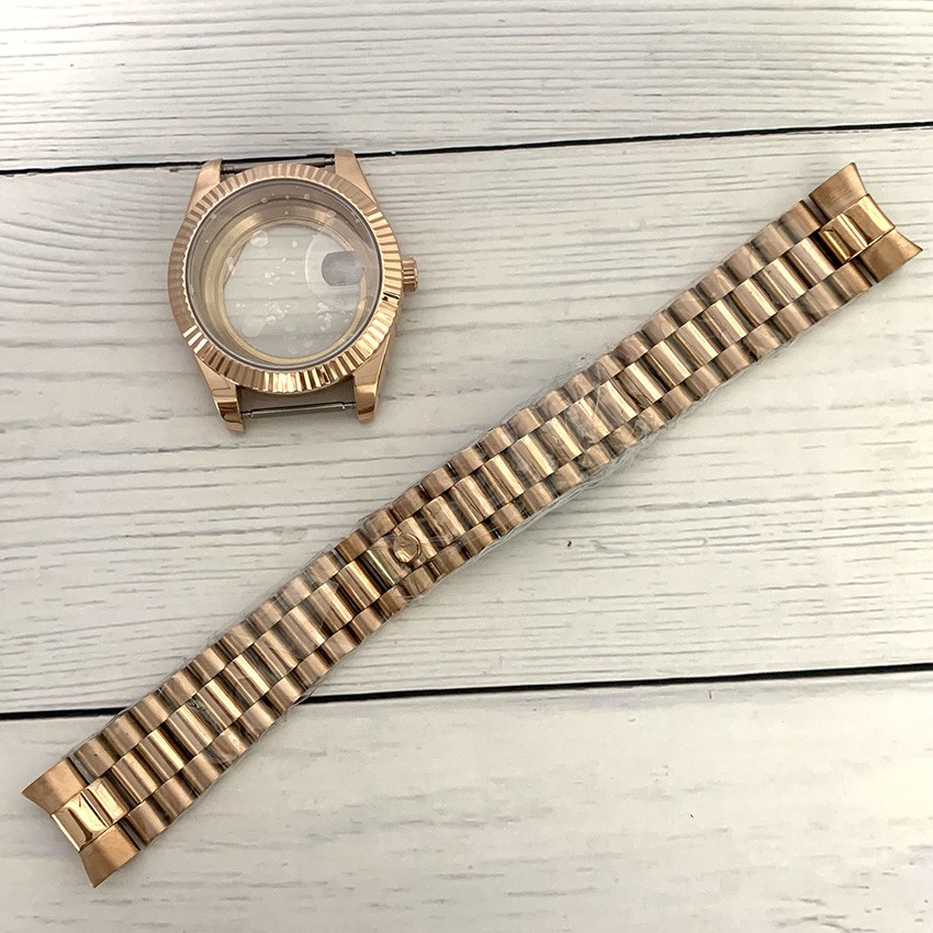 41mm Stainless Steel Watch Case Sapphire Glass Strap for 8285 Automatic Movement