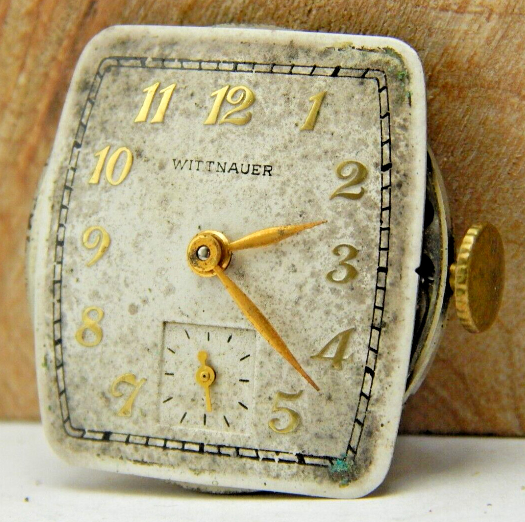 Vintage Wittnauer 17 jewel 76 Revue men’s wrist watch with dial hands and crown
