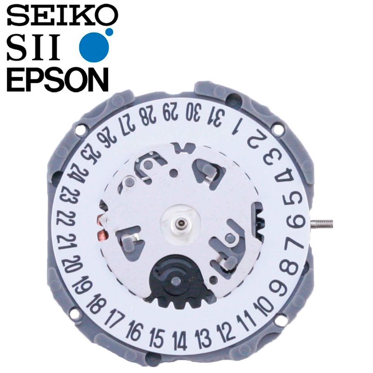 New Japan SII / TMI / Epson VJ12 Watch Movement, 8 3/4 Ligne, 3 Hands Date at 6