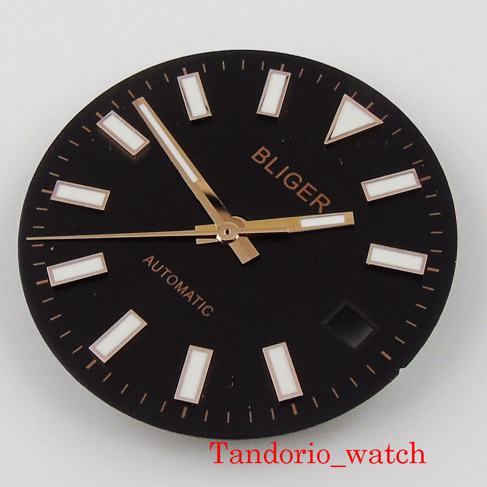 back sterile men watch dial with date window watch hand fit miyota 8215 DG 2813