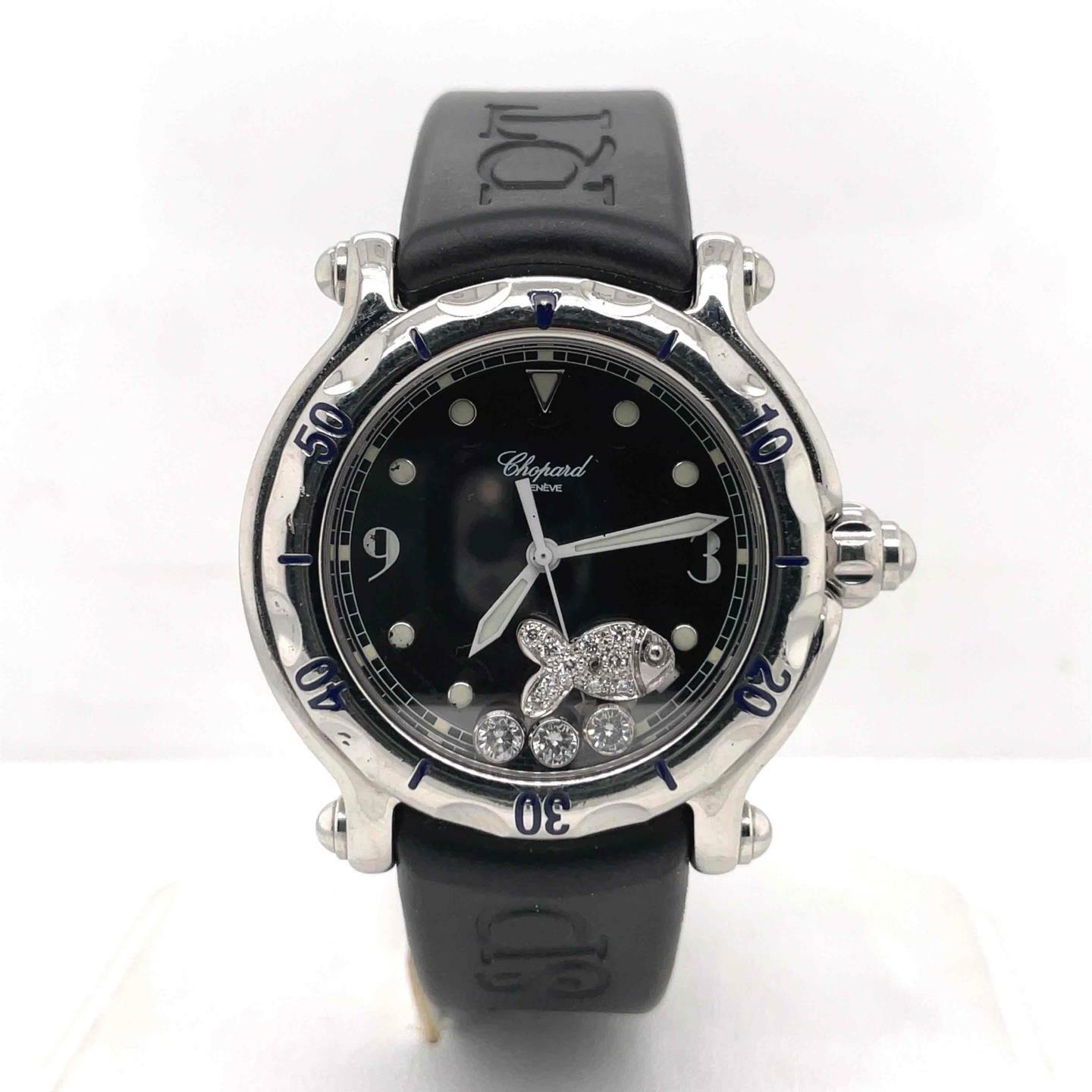 Chopard Happy Beach Quartz Diamond Fish Stainless Steel Black Dial 28/8347-8