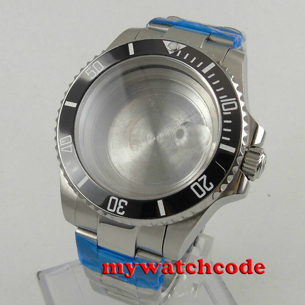 Small 38mm black ceramic bezel sapphire glass Watch Case fit NH35 NH36 movement