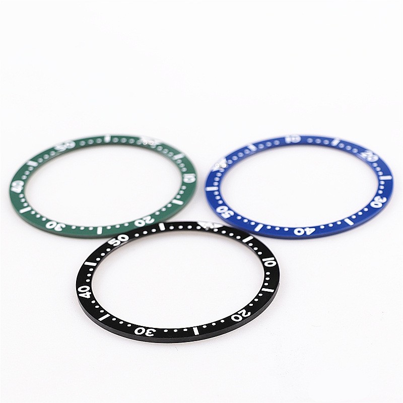 38mm Flat Luminous Ceramic Watch Bezel Replacement For SKX007/009/011 Series