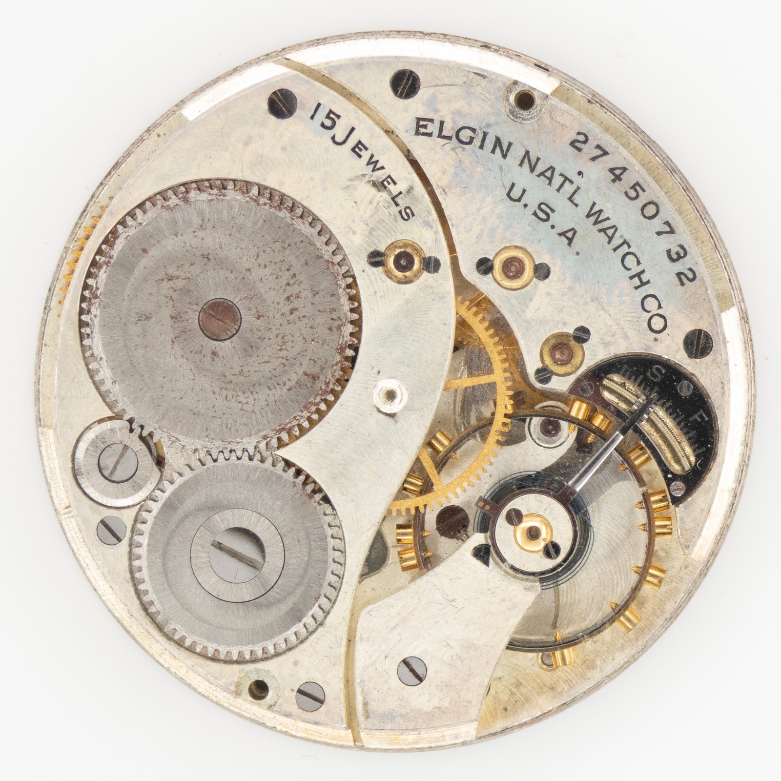 Elgin Grade 315 Model 3 12-Size 15-Jewel Antique Pocket Watch Movement
