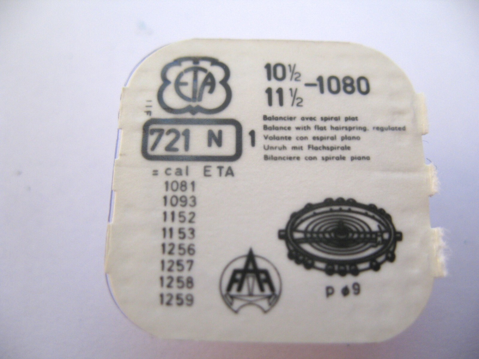 ETA 1080,1081,1093,1152,1153,1256,1257,1258,1259 BALANCE COMPLETE