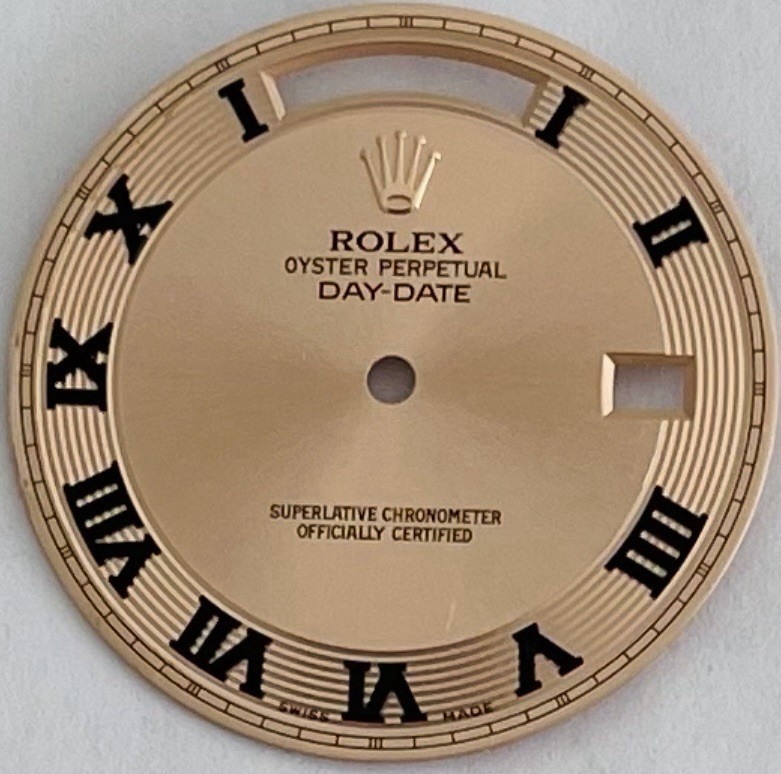 Factory Rolex Day-Date II 41MM President Rose with Black Roman Numerals Dial