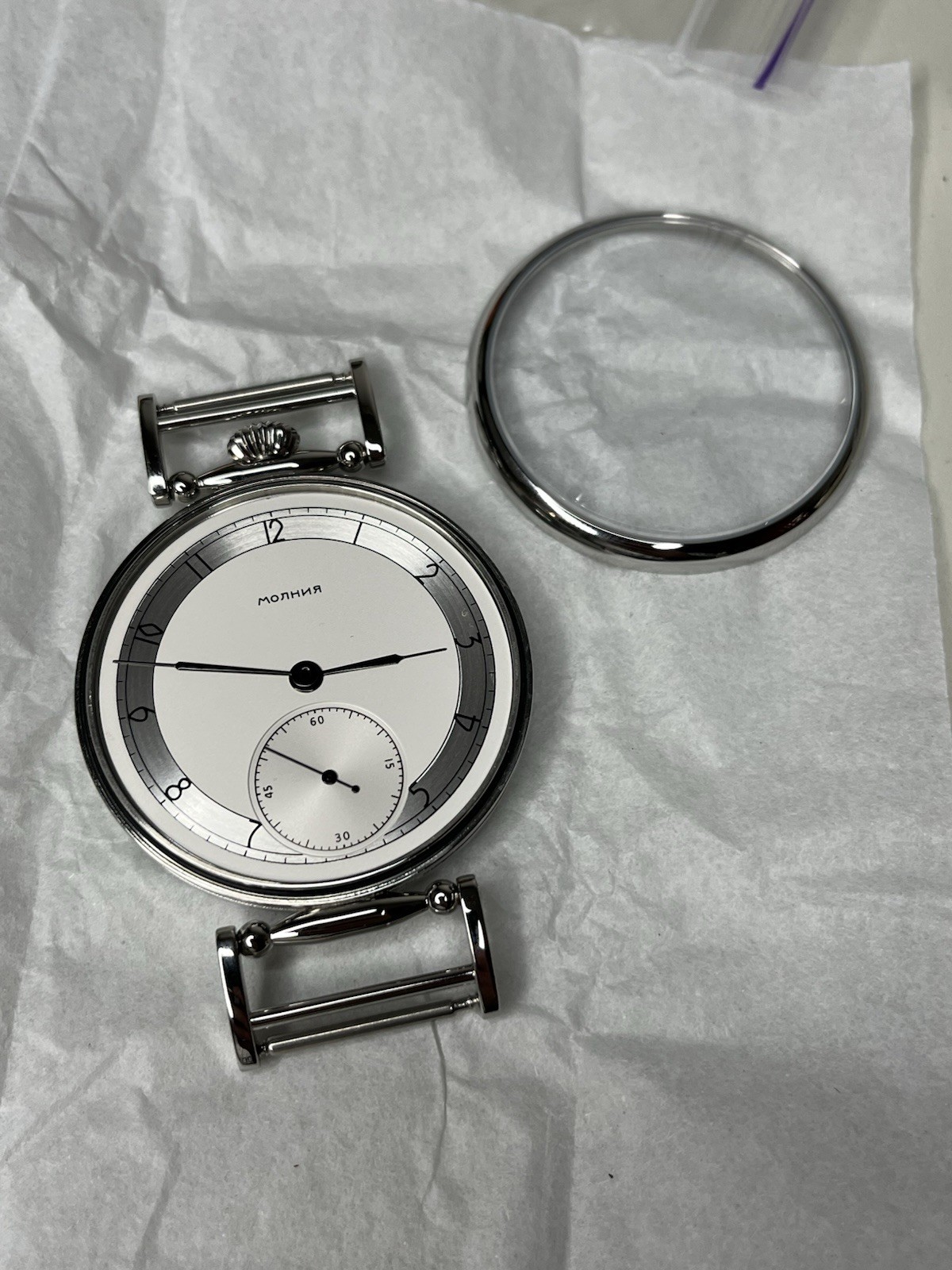 Molnija Marriage Watch Parts Set – Case Dial Hands – No Movement – Aftermarket