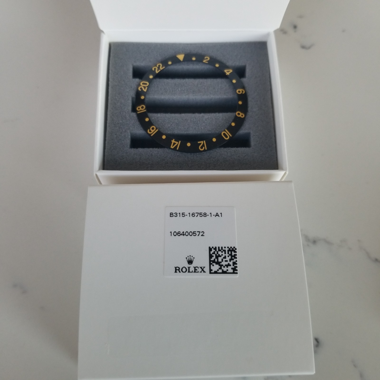 Genuine ROLEX Black & Gold Bezel Insert for GMT models 16758