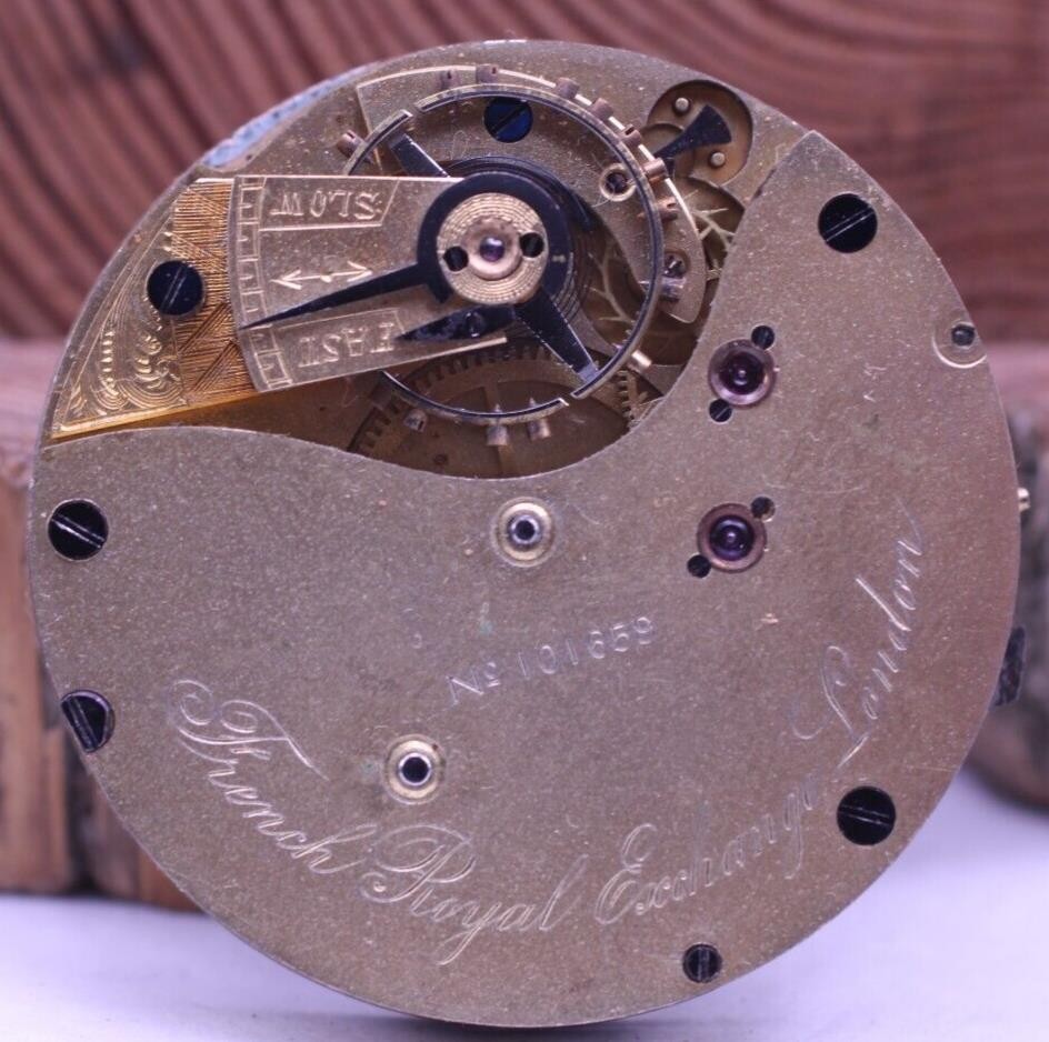 FRENCH ROYAL EXCHANGE LONDON HIGH GRADE POCKET WATCH MOVEMENT 42.8mm #101659(HP)