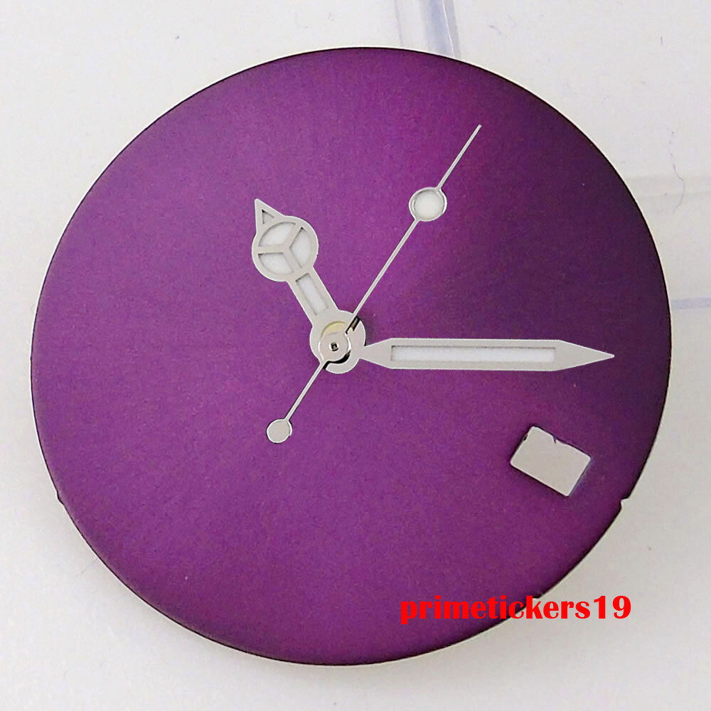 28.5mm Sterile Watch Dial Face Sunburst Date Window Hands Set Fit NH35 Movement