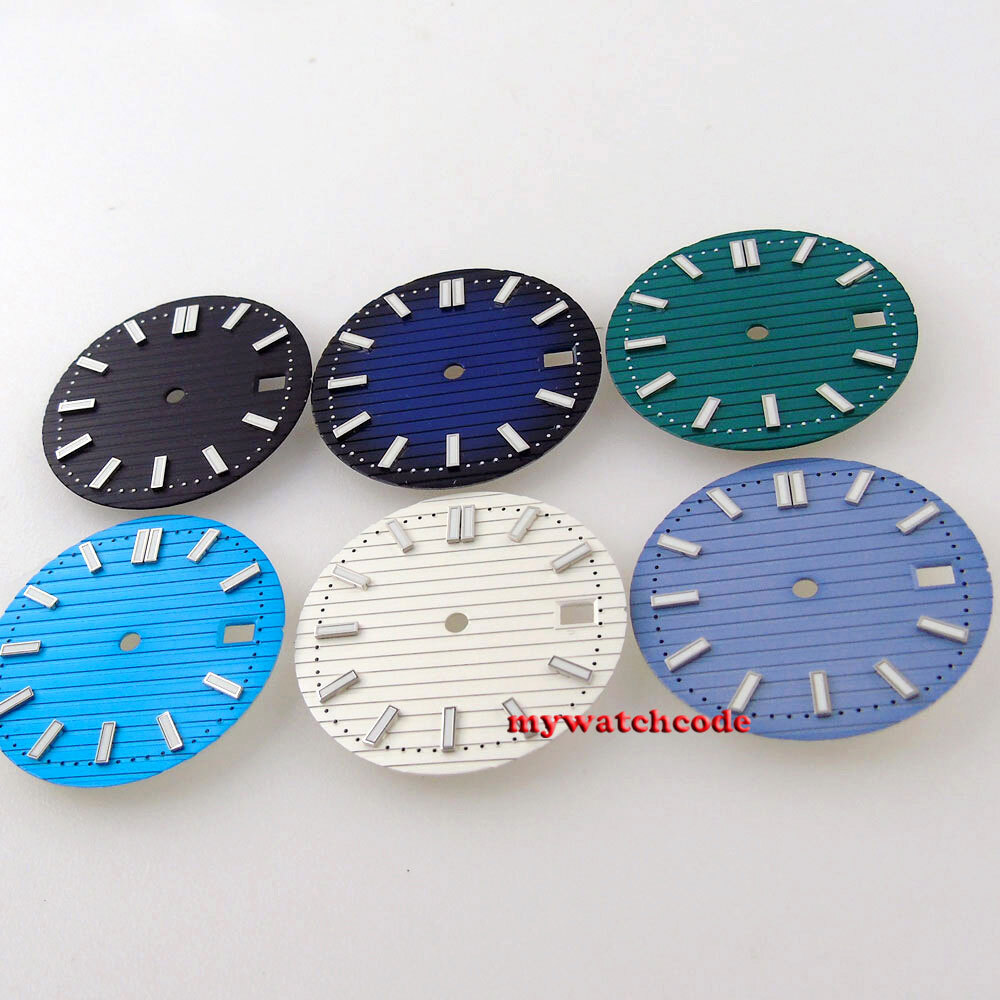 29.6MM black dial Green dial Roman marks for MOD Dial NH35 NH36 7S26 movement