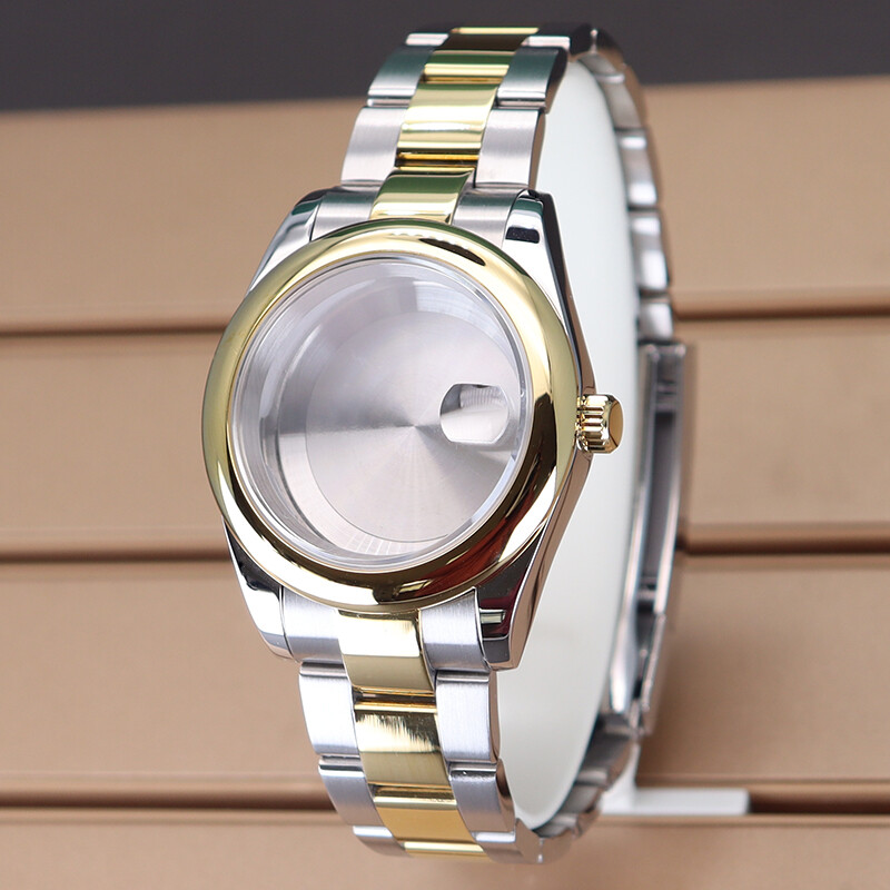36mm/39mm Watch Case+Strap Fixed bezel Sapphire Glass For nh35/36 8215 Movement