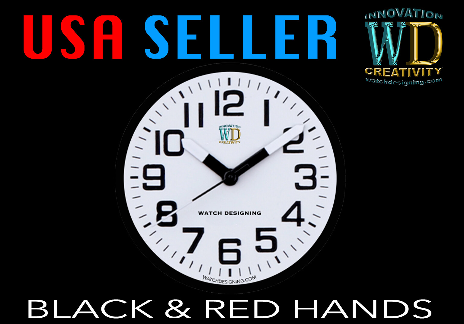 Watch hands NEW WHITE & BLACK for 2030 Movements Parts SIZE 1.20 / 0.70 / 0.20