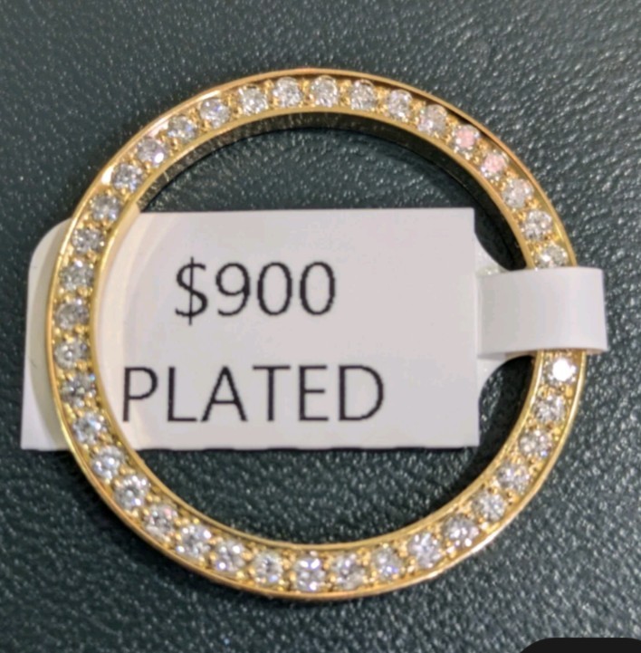 Custom Diamond Bezel .65 Cts. In Steel PLATED For Rolex Ladies No Date 24MM