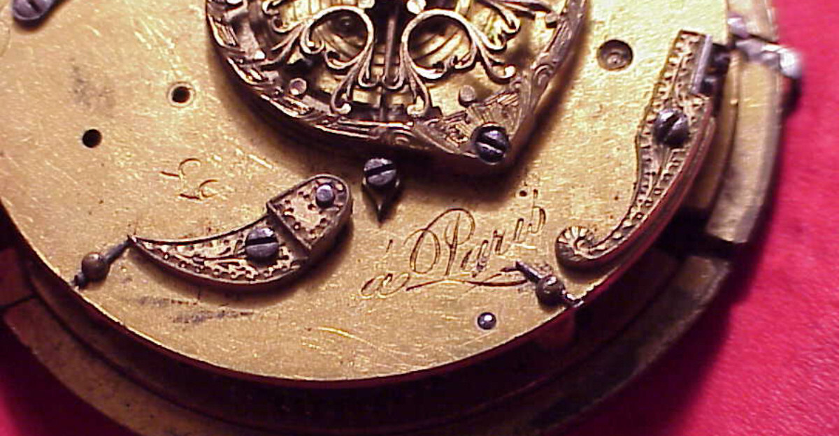 VINTAGE 45.8MM REPEATER PARTIAL VERGE FUSEE COLORED DIAL POCKET WATCH MOVEMENT