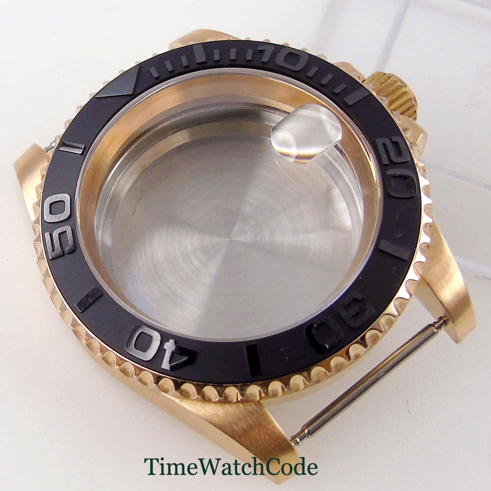 40mm CUSN8 Solid Bronze Diver Watch Case Fit NH35 ETA2824 PT5000 Sapphire Glass