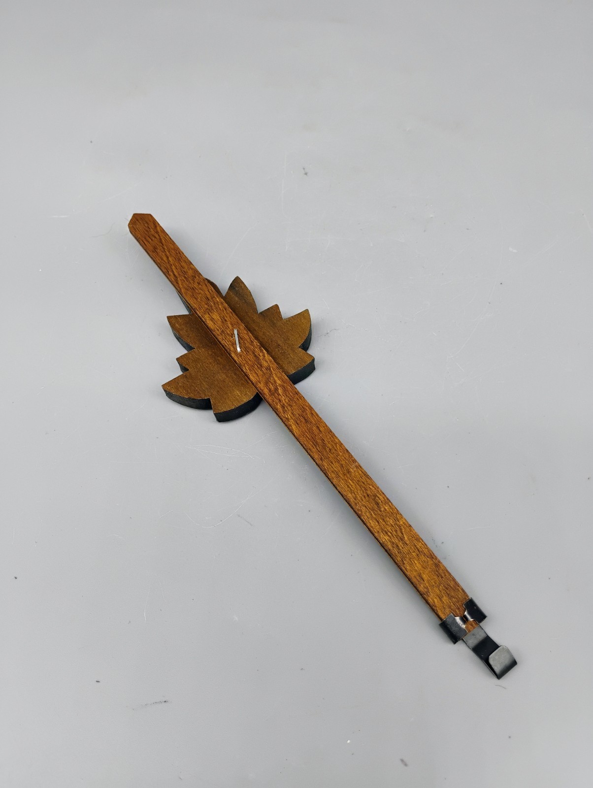 Maple Leaf Pendulum for Quartz Cuckoo Clocks Dark Brown/Walnut Finish 7.5″