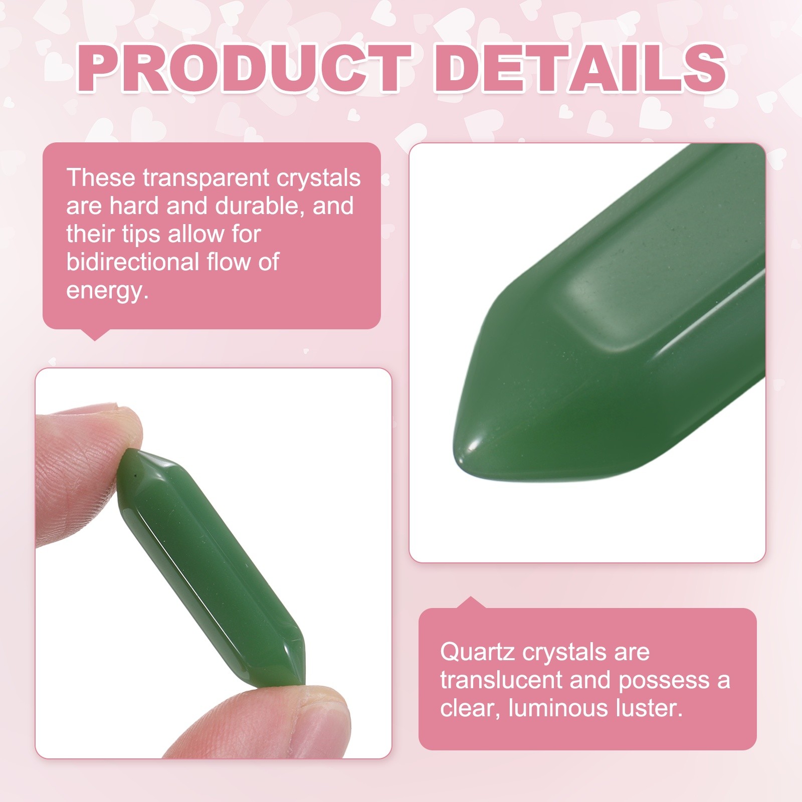 10 Pack Dark Green Jade Quartz Crystals, Polished Crystals Bulk
