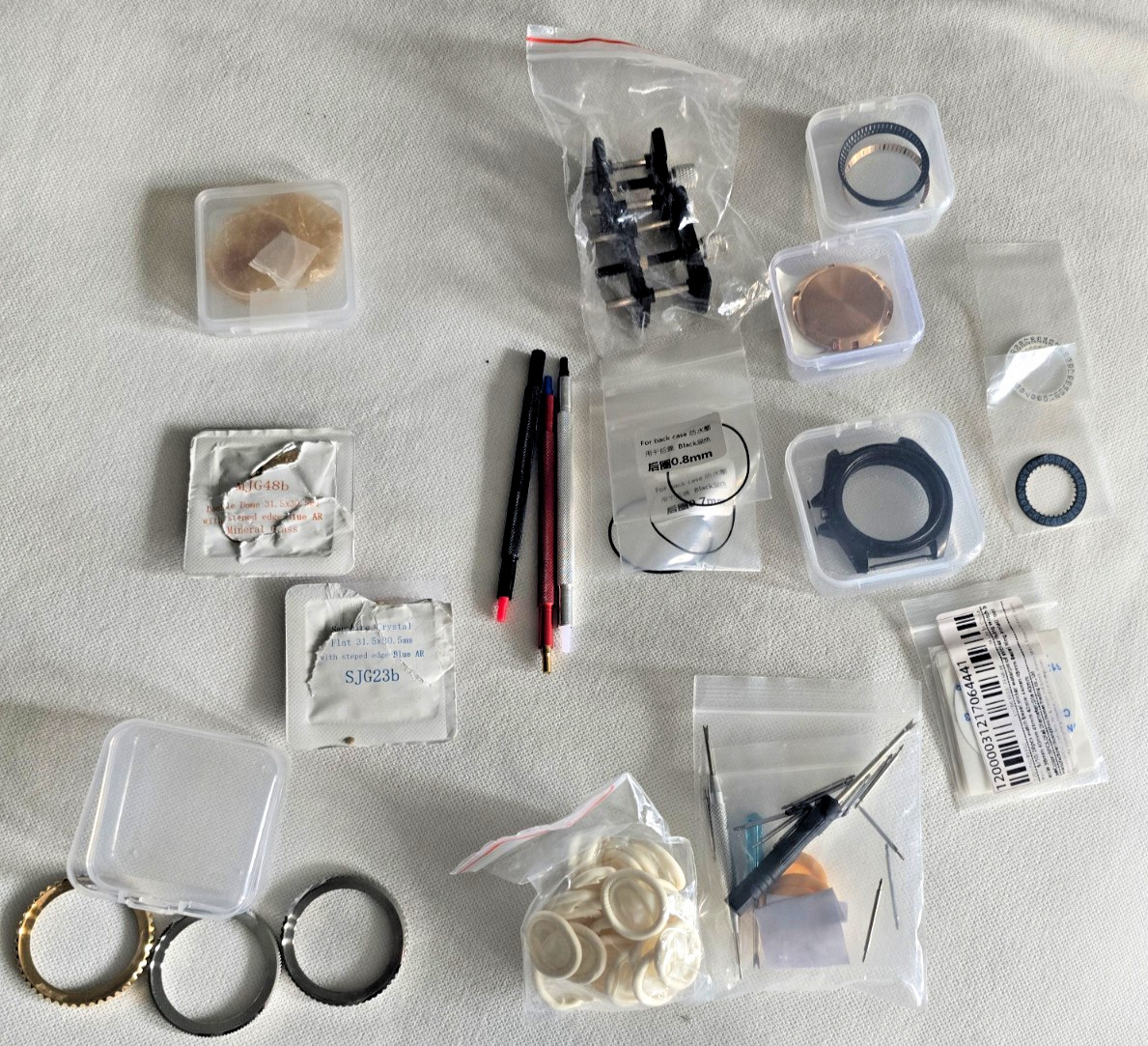 SKX NH Seiko Mod Parts Lot Case & Extras