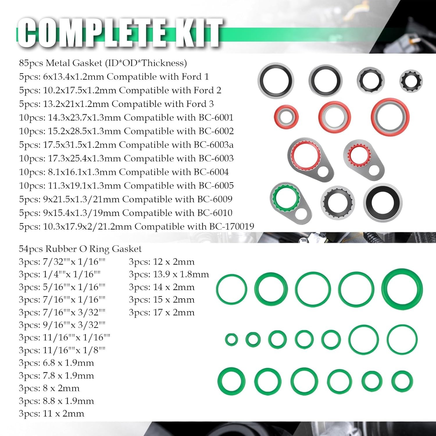 139PCS Professional ,30 Sizes Includes 54 Rubber O-Ring Assortment Kit with 8…