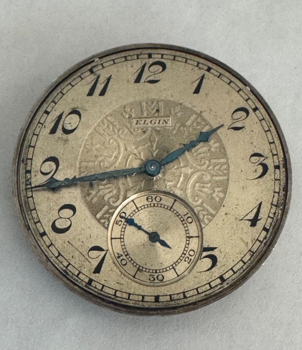 12 SIZE ELGIN GR. 345 POCKET WATCH MOVEMENT KEEPING TIME 17 JEWEL