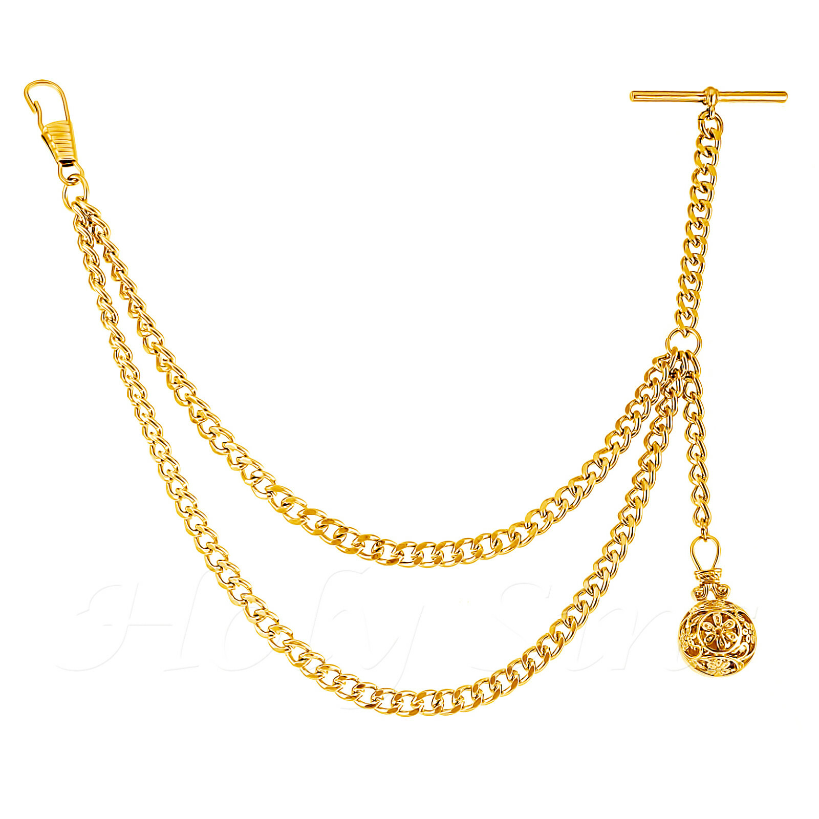 Peaky Blinders Gold Colour Single Albert Pocket Watch Chain With Pendant 190
