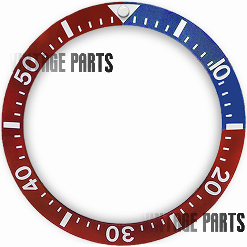 38mm red and blue ceramic sloped watch bezel insert fit for skx 007 Watch