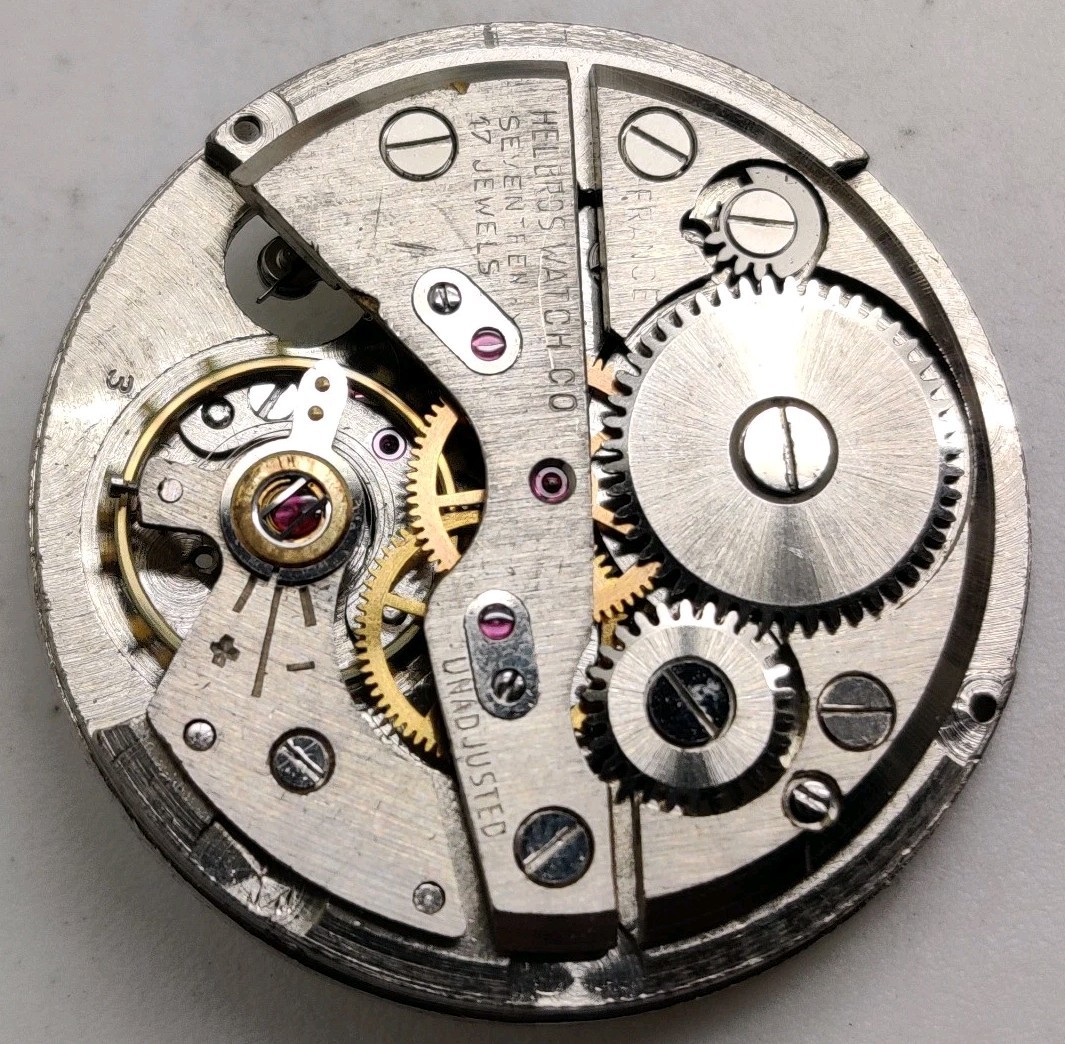 Vintage Helbros Jeambrun 26D 17 jewel wrist watch movement running