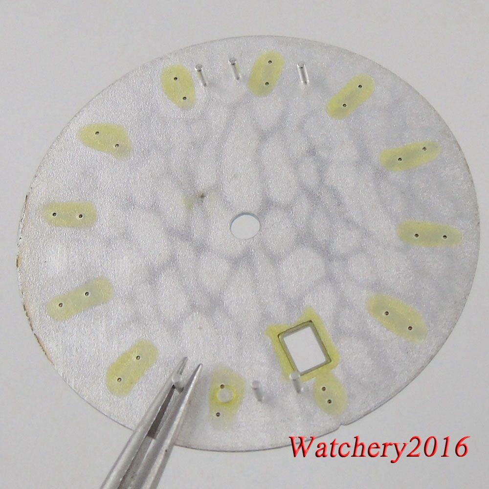 Tandorio 33.5MM Sky Blue Folds Watch Dial Date Window Fit NH35 NH36 Automatic