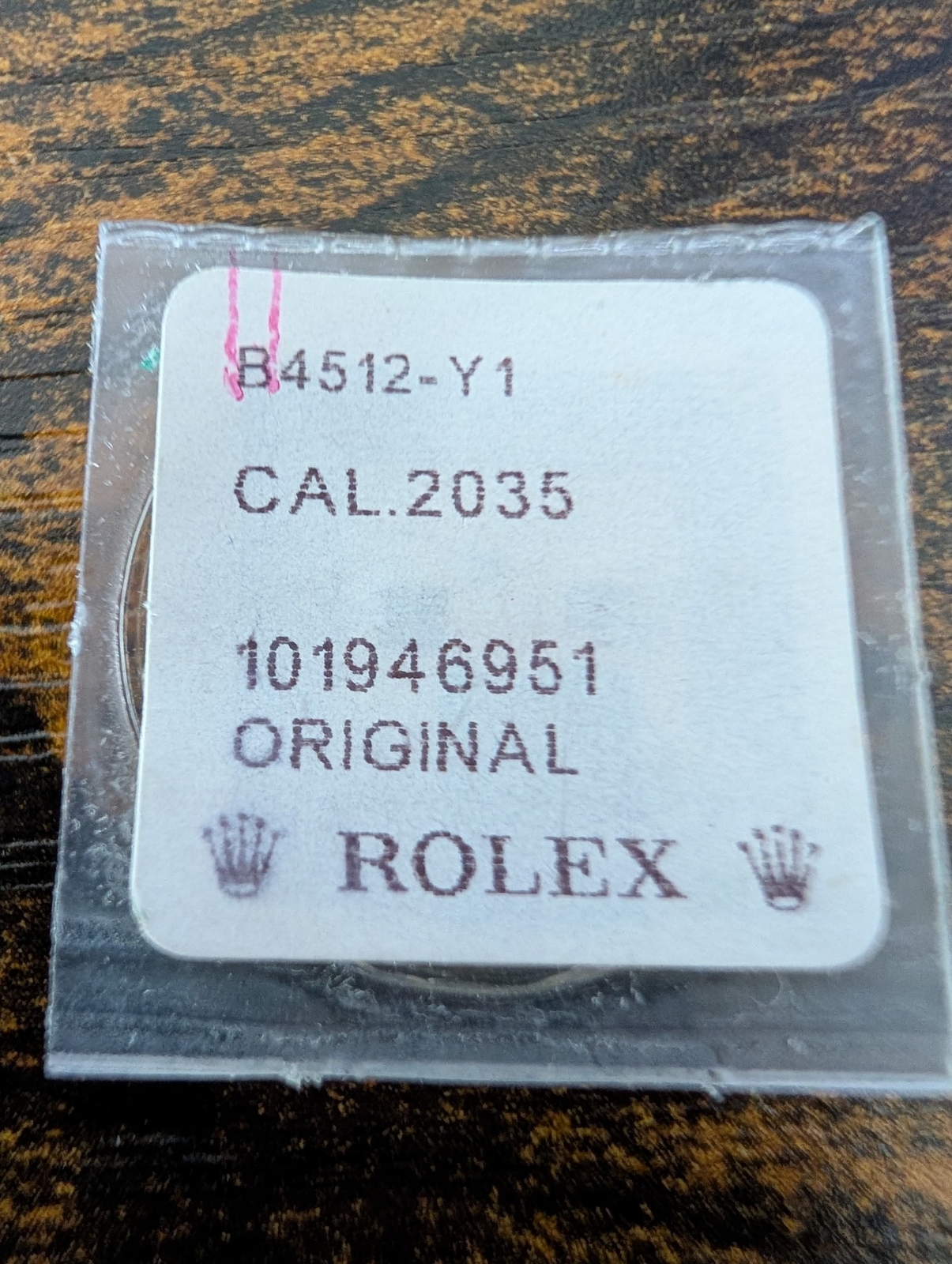 ROLEX-CANNON PINION-FACTORY SEALED-CALIBER 2035 PART B4512-Y1