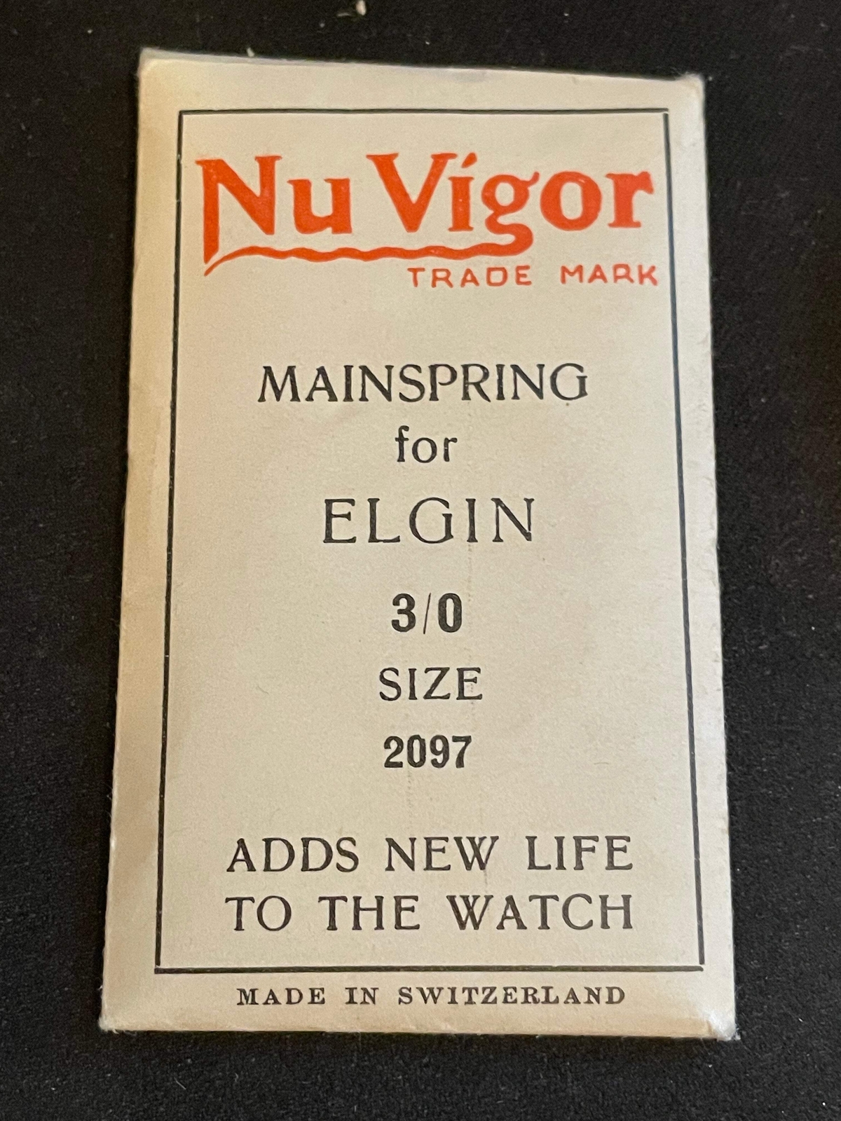 NuVigor Mainspring #102 for Elgin 0s & 3/0s No. No. 2097 – Steel