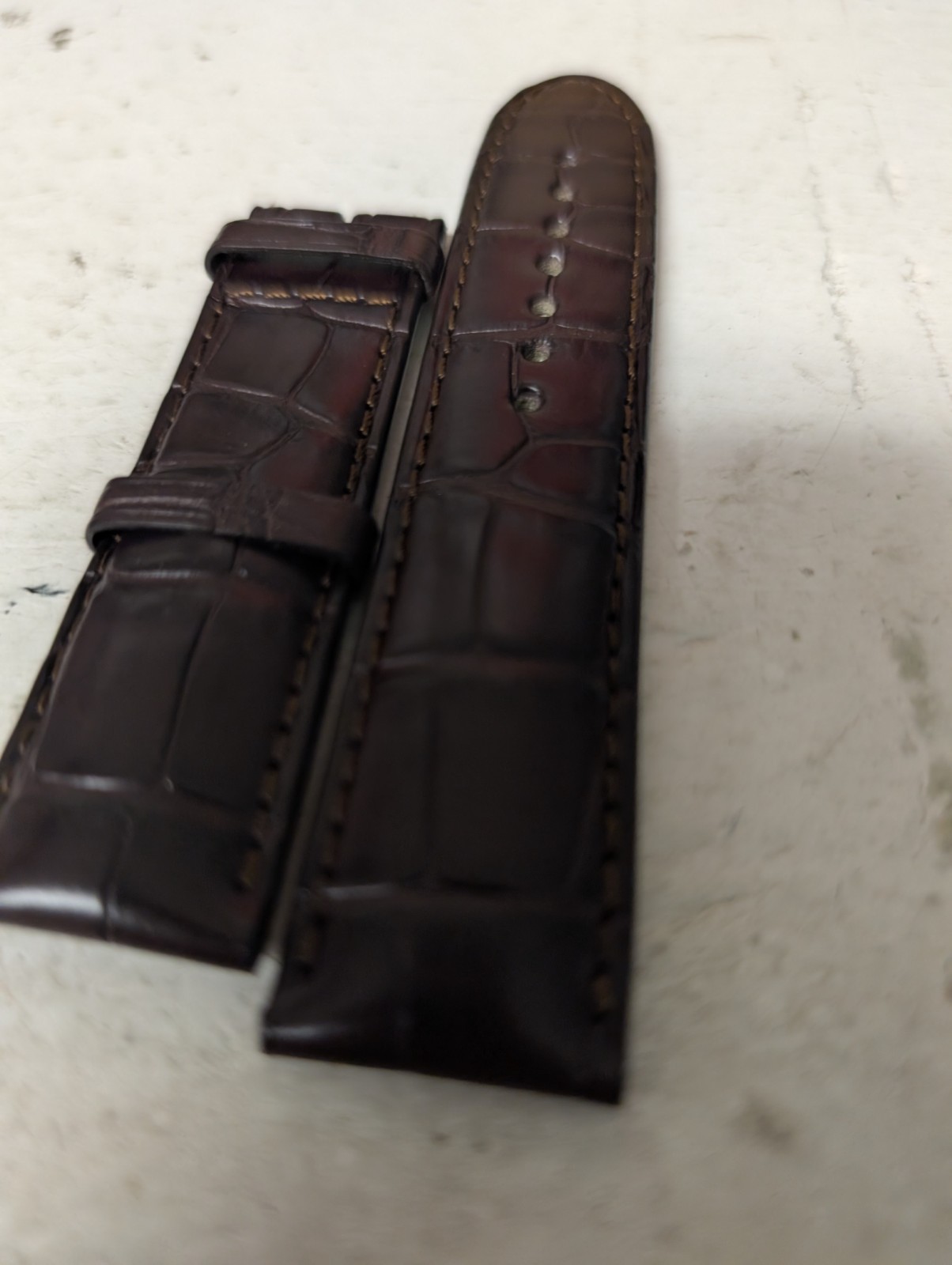Genuine Montblanc Dark Brown alligator, 22/20mm, lightly padded