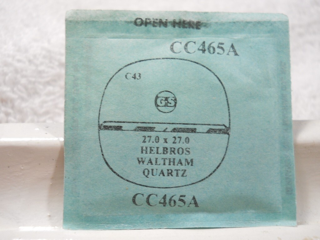 GS CC465A Watch Crystal Fit Helbros Waltham Quartz – 27.0 x 27.0 mm Replacement