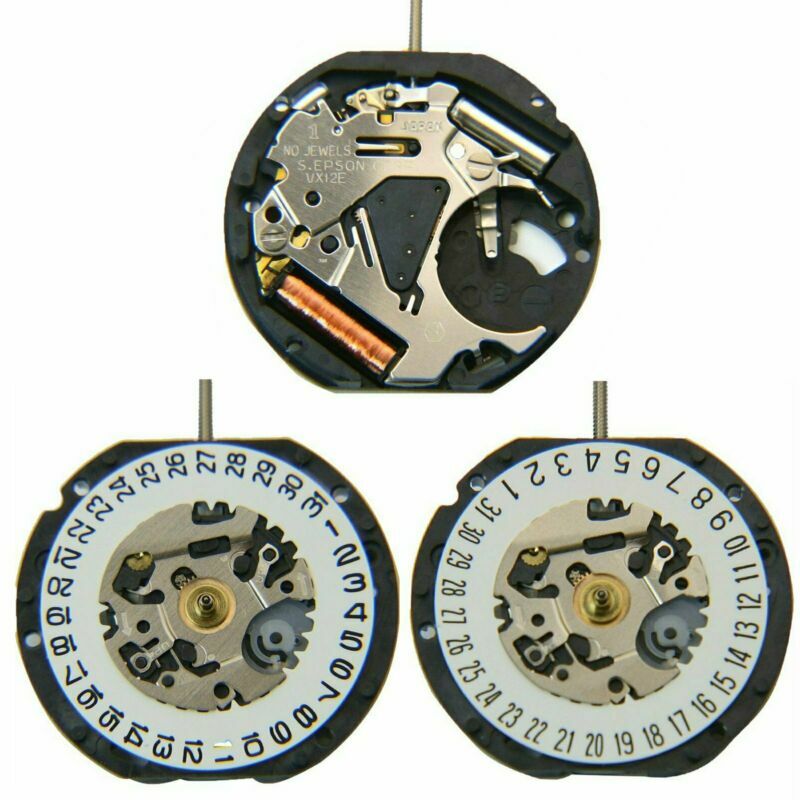 Japanese VX12E Watch Quartz Movement Date At 3’/6′ 3Pin Single Calendar Battery