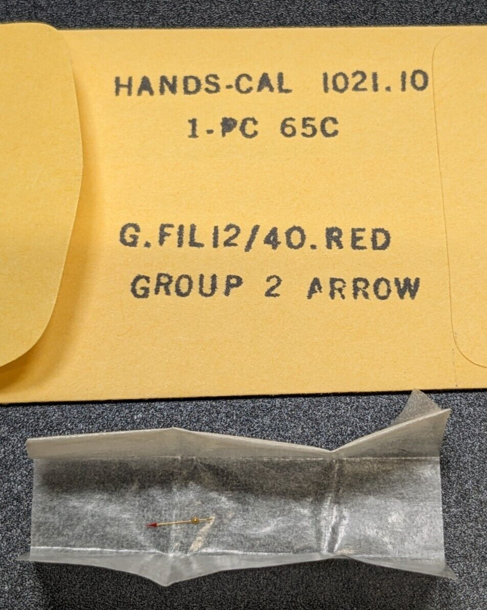 NOS Genuine Bulova Cal. 1021.10 GF 12/40 Red Arrow Watch Sweep Second Hand #65C