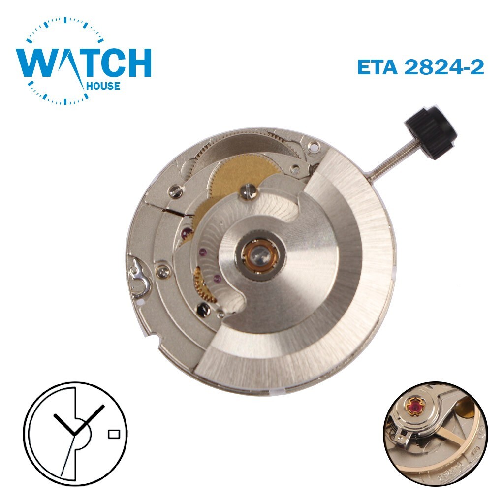 ETA 2824-2 Automatic Swiss Movement, White Date Day Disks at 3 & Zodiac Dial.