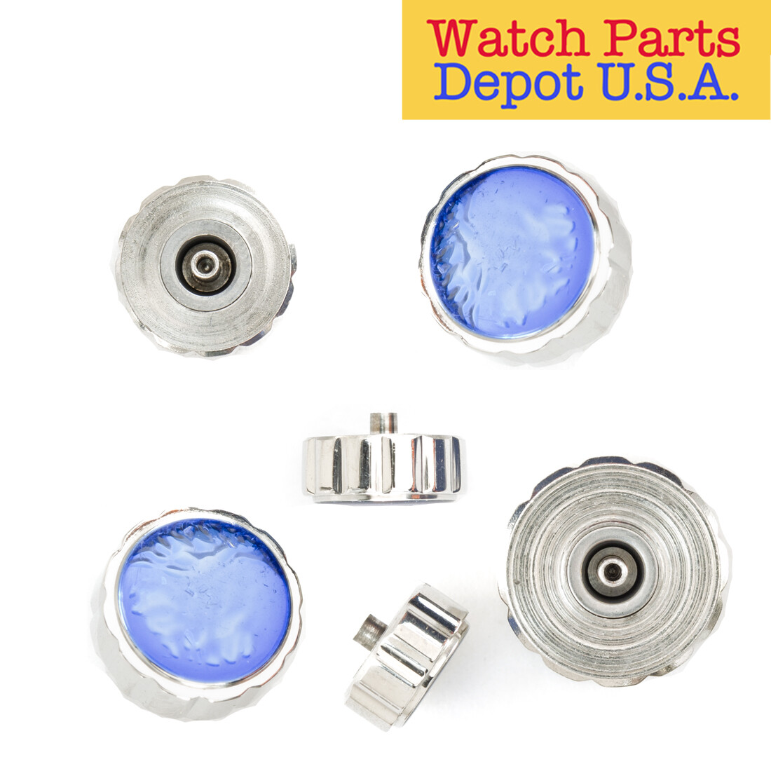 Stainless Steel Waterproof Crown Assortment, Size 4.5mm – 10mm (24 Crowns Total)