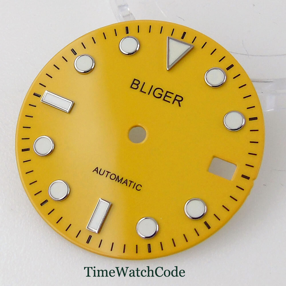 29mm Orange/Blue/Yellow Watch Dial+Hands Fit For NH35 NH35A Date Window Luminous